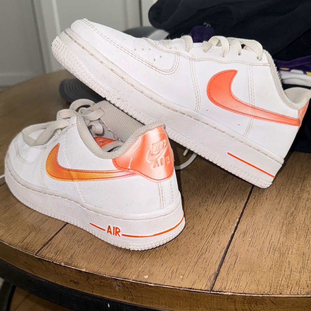 Nike Air White and Peach Sneakers